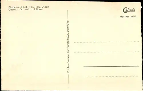 Ak Hösel Ratingen Nordrhein Westfalen, Diabetes Klinik
