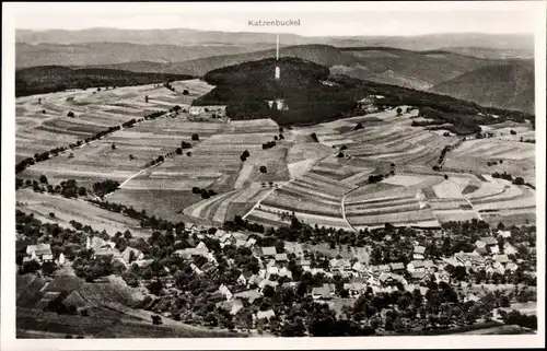 Ak Waldkatzenbach Waldbrunn im Odenwald, Gesamtansicht, Fliegeraufnahme