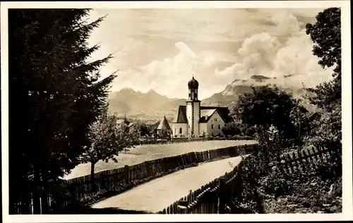 Ak Wallgau Oberbayern, Teilansicht