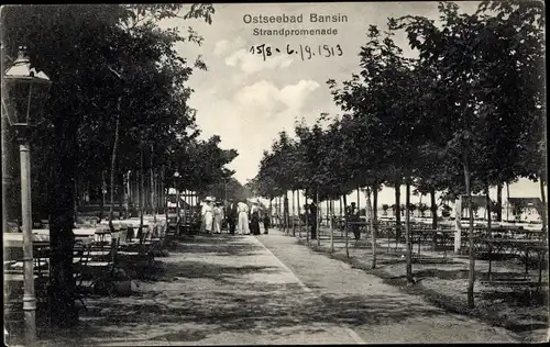 Ak Ostseebad Bansin Heringsdorf auf Usedom, Strandpromenade