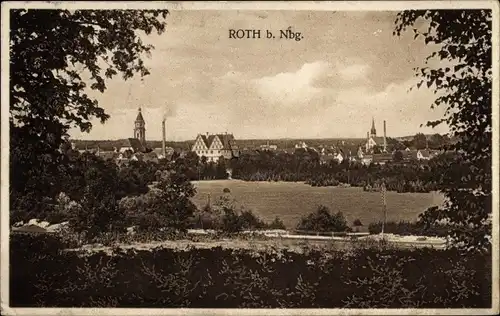 Ak Roth bei Nürnberg Mittelfranken, Blick auf den Ort