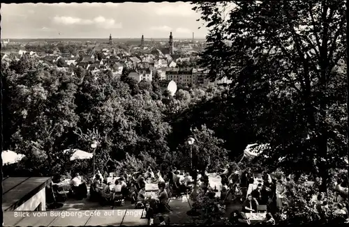Ak Erlangen in Mittelfranken Bayern, Burgberg-Café, Terrassen, Konditorei