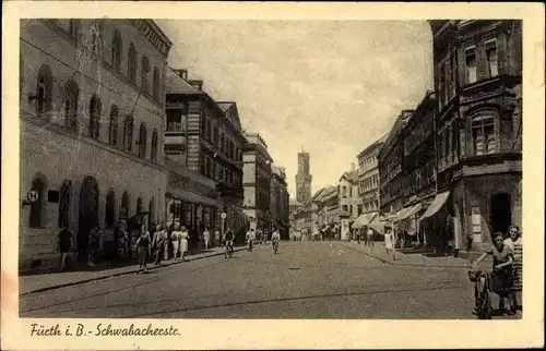 Ak Fürth in Mittelfranken Bayern, Schwabacherstraße