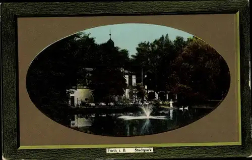 Passepartout Ak Fürth in Mittelfranken Bayern, Stadtpark