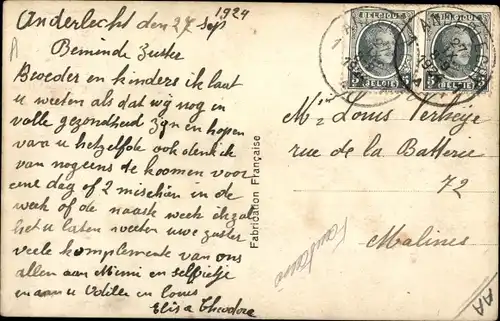 Ak Vive Sainte Cecile, Mann mit Geige, Notenständer