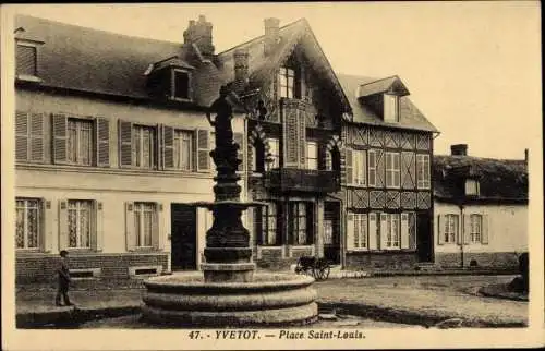 Ak Yvetot Seine Maritime, Place Saint Louis