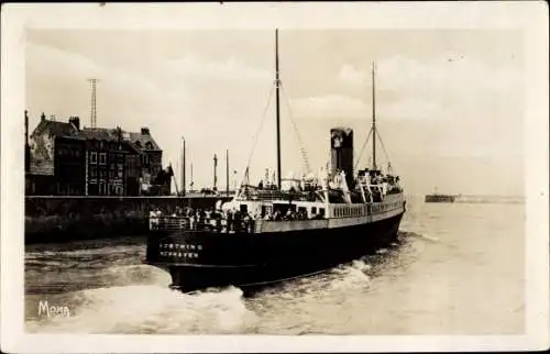 Ak Dieppe Seine Maritime, Le Worthing sortant du Port, Dampfer