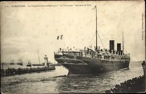 Ak Saint Nazaire Loire Atlantique, Le Paquebot La Provence, Dampfer, CGT, French Line