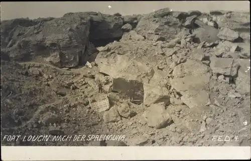 Ak Ans Wallonien Lüttich, Fort Loncin nach der Sprengung