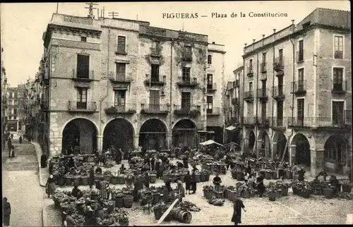 Ak Figueras Katalonien, Plaza de la Constitution