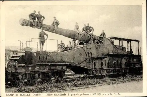 Ak Mailly le Camp Aube, Piece d'artillerie a grande puissance 320 m/m, Geschütz