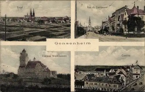 Ak Gonsenheim Mainz Rheinland Pfalz, Totalansicht, Schloss Waldthausen, Kaserne, Kaiserstraße