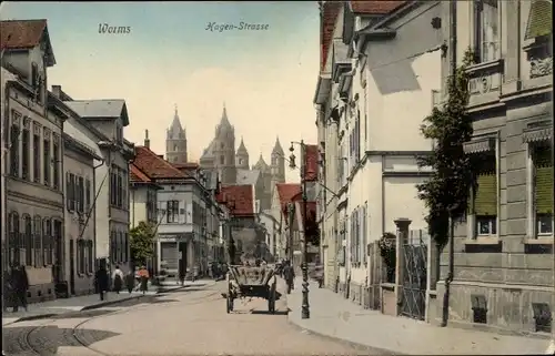 Ak Worms am Rhein, Hagenstraße, Dom