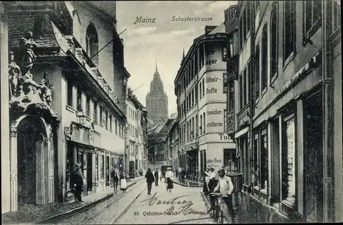 Ak Mainz am Rhein, Schusterstraße, St. Quintius Portal
