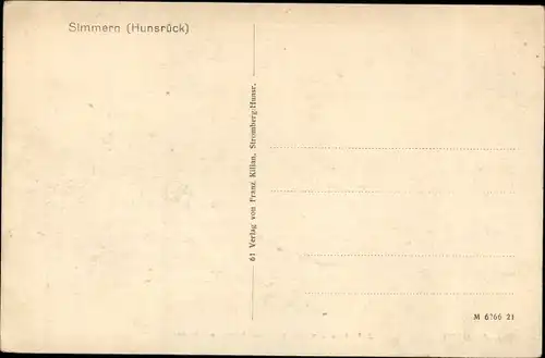 Ak Simmern im Hunsrück, Straßenpartie, Handlung