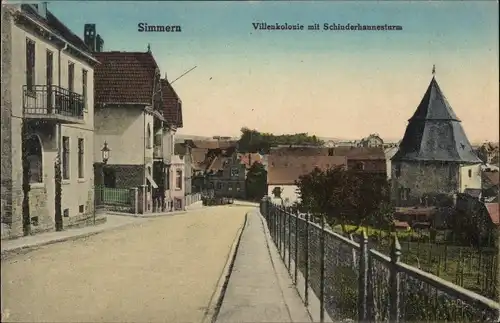 Ak Simmern im Hunsrück, Villenkolonie, Schinderhannesturm