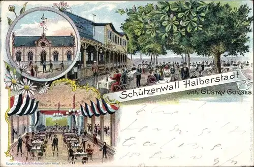 Litho Halberstadt am Harz, Gastwirtschaft Schützenwall