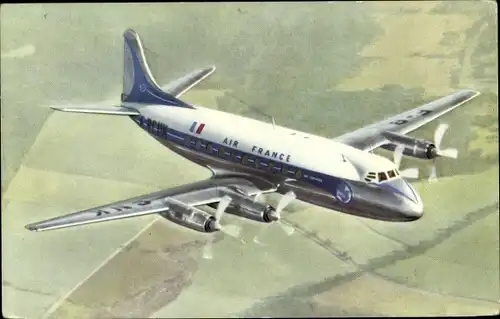 Ak Französisches Passagierflugzeug, Air France, Vickers Viscount