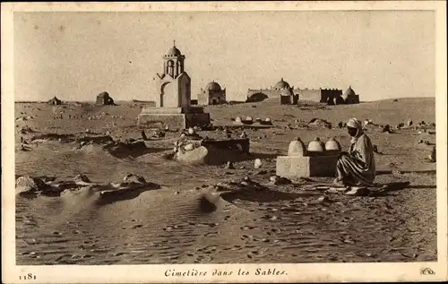 Ak Algier Alger Algerien, Cimetiere dans les Sables, Mission