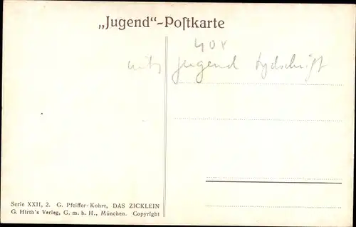 Künstler Ak Pfeiffer Kohrt, G., Das Zicklein, Mädchen mit junger Ziege, Jugend Postkarte