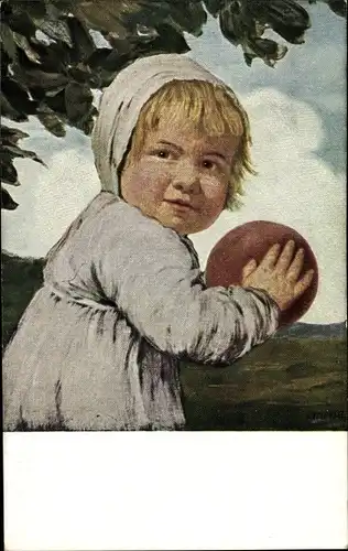 Künstler Ak von Zumbusch, Ludwig, Kind mit dem Ball, Jugend Postkarte