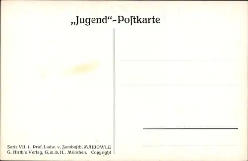 Künstler Ak von Zumbusch, Ludwig, Maibowle, Gedicht Josef Victor Scheffel, Jugend Postkarte