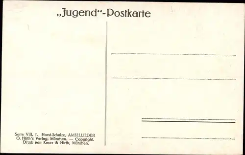 Künstler Ak Horst-Schulze, Amsellieder, Bachlandschaft, Jugend Postkarte