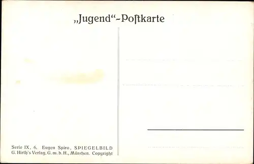 Künstler Ak Spiro, Eugen, Spiegelbild, Frauenbildnis, Jugend Postkarte