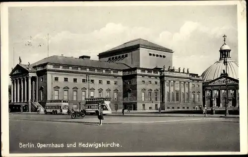 Ak Berlin Mitte, Opernhaus, Hedwigskirche