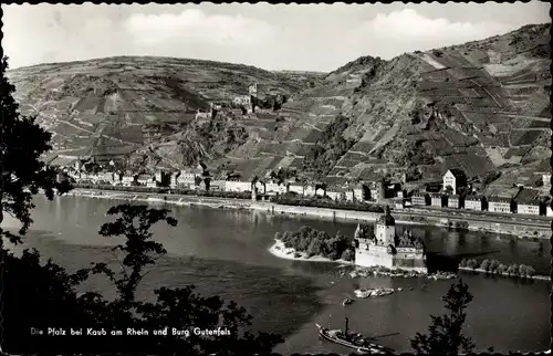 Ak Caub Kaub am Rhein, Die Pfalz, Burg Gutenfels