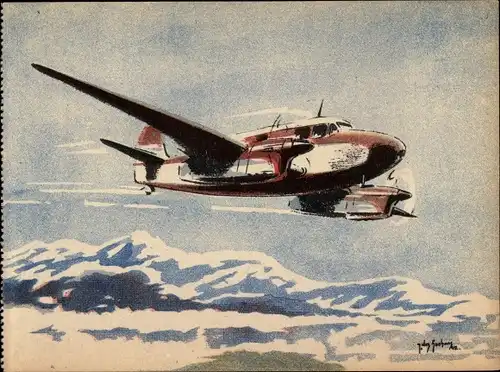 Künstler Ak Caudron C. 440 Goéland, Transport et Liaisons rapides, Flugzeug