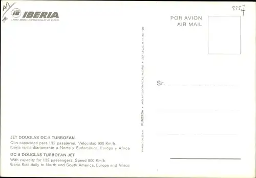 Ak Passagierflugzeug Douglas DC 8 Turbofan Jet, Iberia, EC-BAV