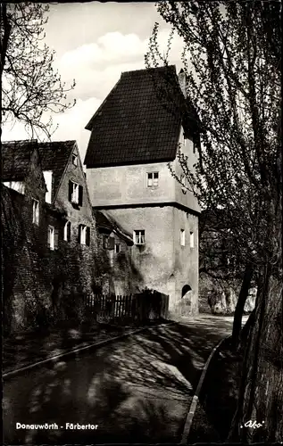 Ak Donauwörth in Schwaben Bayern, Färbertor