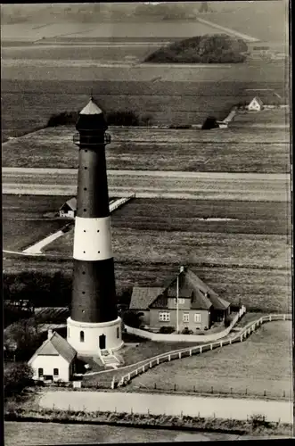 Ak Insel Pellworm Nordfriesland, Leuchtturm, Fliegeraufnahme