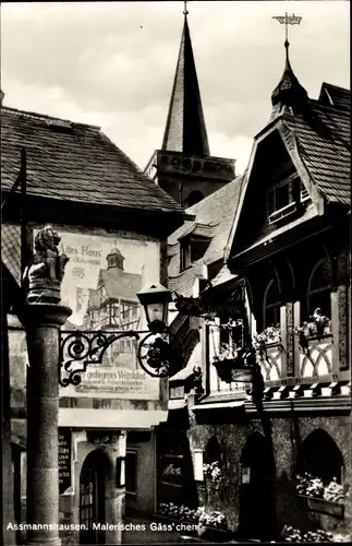 Ak Assmannshausen Rüdesheim am Rhein, Altes Gäss'chen