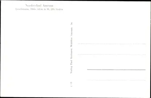 Ak Insel Amrum in Nordfriesland, Leuchtturm