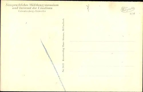 Ak Calvarienberg Bad Neuenahr Ahrweiler, Neusprachl. Mädchengymnasium, Ursulinen