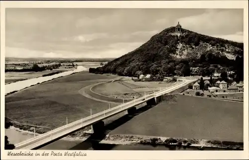 Ak Porta Westfalica an der Weser, Weserbrücke