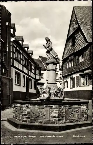 Ak Winningen an der Mosel, Weinhexenbrunnen