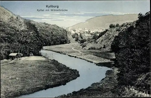 Ak Kyllburg in der Eifel, Kylltal mit Wibbelbrücke