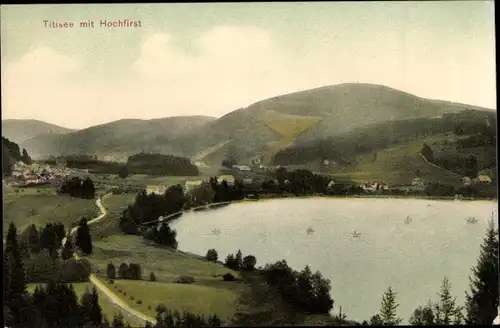 Ak Titisee Neustadt im Breisgau Hochschwarzwald, Teilansicht mit Hochfirst