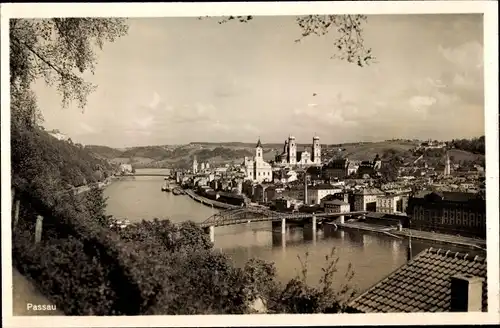 Ak Passau in Niederbayern, Blick aus der Ferne auf den Ort