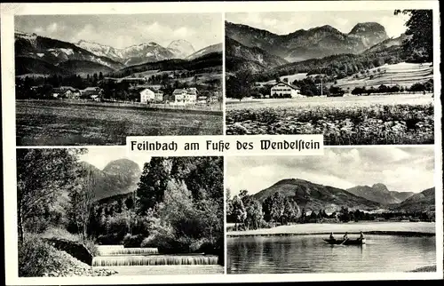 Ak Bad Feilnbach in Oberbayern, Teilansicht mit Wendelstein, See