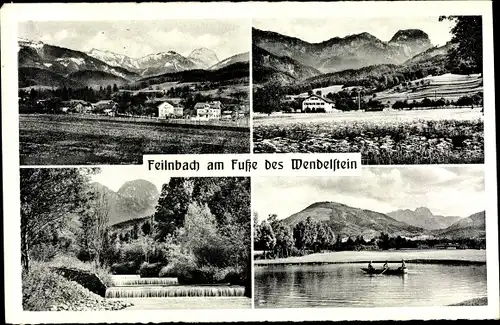 Ak Bad Feilnbach in Oberbayern, Teilansicht mit Wendelstein, See
