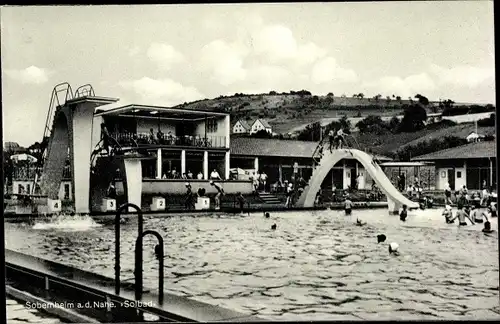 Ak Bad Sobernheim an der Nahe, Freibad, Solbad