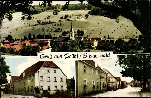 Ak Prühl Oberscheinfeld Mittelfranken, Blick auf den Ort, Gasthaus Zur Rose