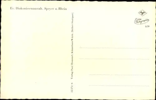 Ak Speyer am Rhein, Ev. Diakonissenanstalt, Krankenanstalten