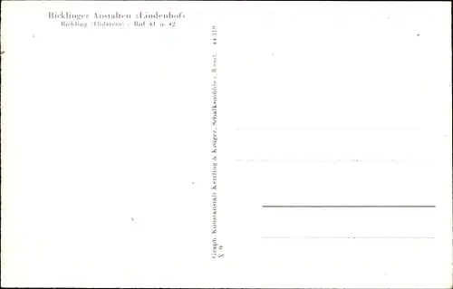 Ak Rickling in Holstein, Ricklinger Anstalten Lindenhof, Speisesaal