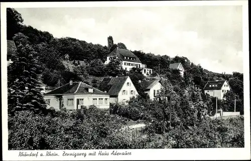 Ak Rhöndorf Bad Honnef am Rhein, Zennigsweg mit Haus Adenauer