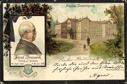 Litho Friedrichsruh Aumühle Niedersachsen, Otto von Bismarck, Herzog zu Lauenburg, Bundeskanzler